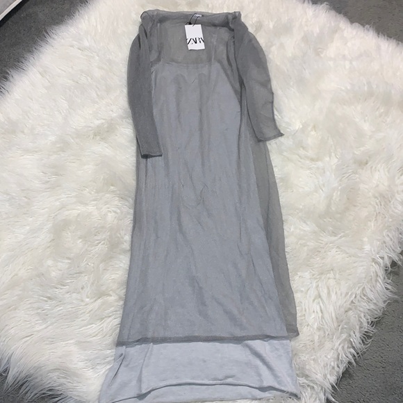 NWT Zara long sleeve sheer dress - Picture 1 of 7